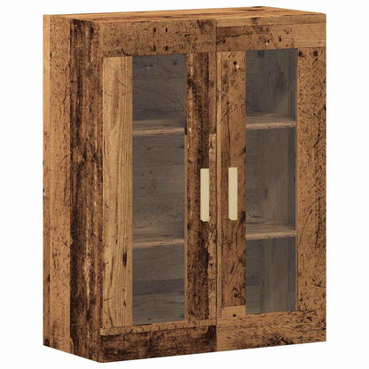 Highboard Altholz 69,5 x 34 x 180 cm Engineered Wood und Glas