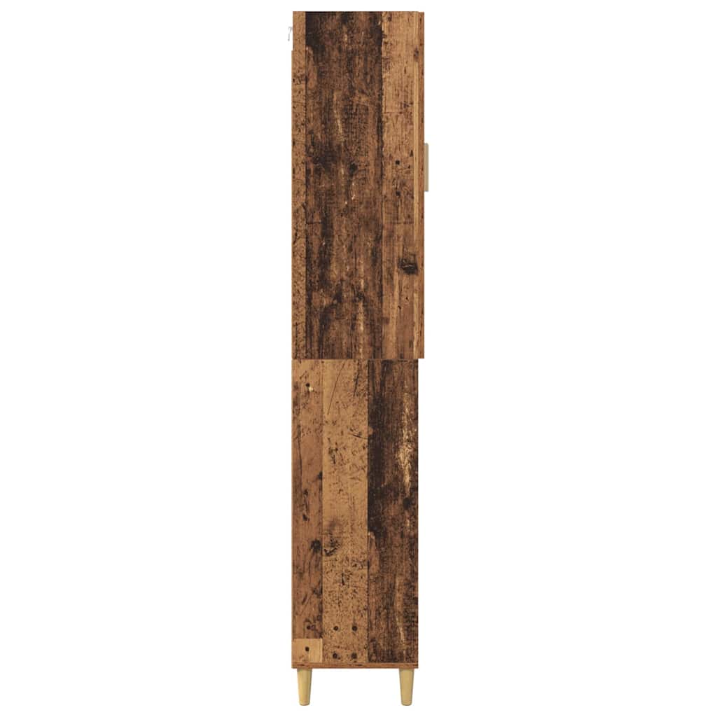 Highboard Altholz 69,5 x 34 x 180 cm Engineered Wood und Glas