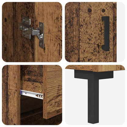 Highboard 2 stk. Altholz 69,5 x 34 x 180 cm Holzwerkstoff