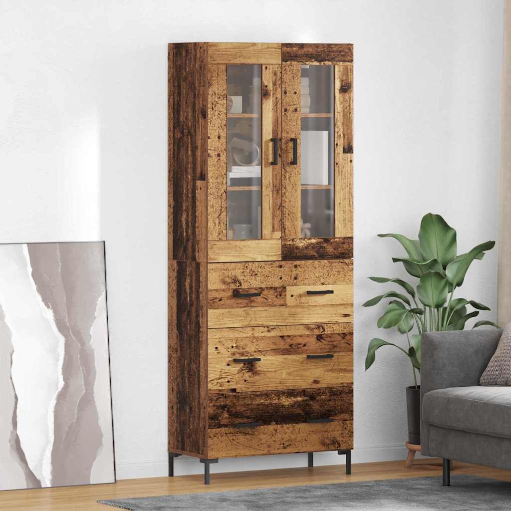 Highboard mit Schubladen 2 pcs Altholz Holzwerkstoff