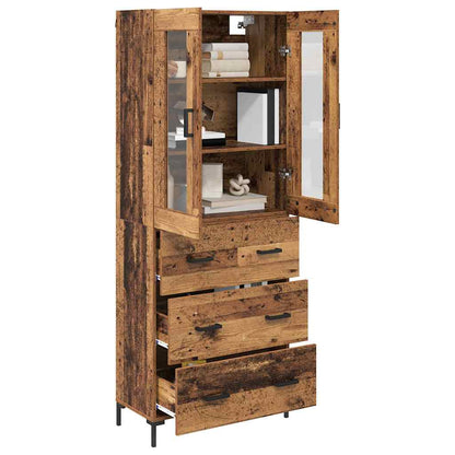 Highboard 2 stk. Altholz 69,5 x 34 x 180 cm Holzwerkstoff