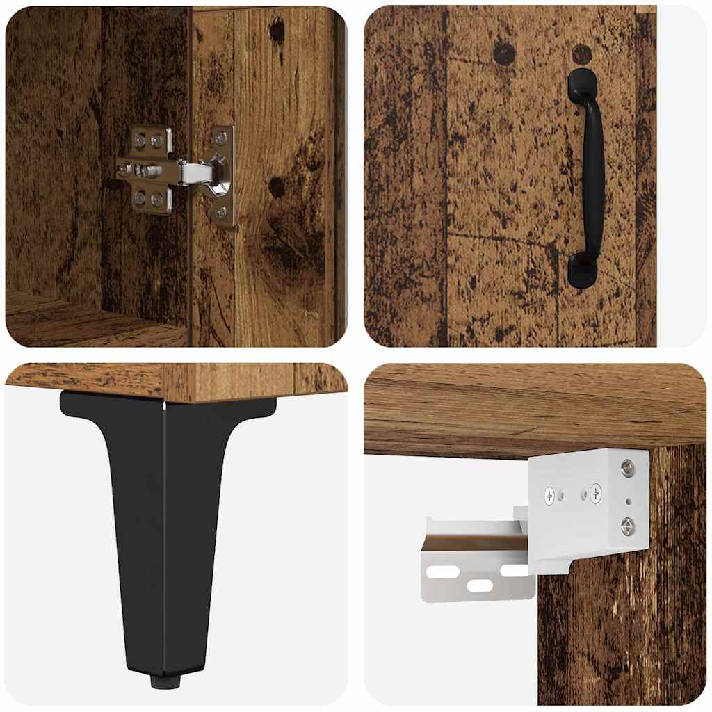 Highboard Altholz 69,5 x 34 x 180 cm Holzwerkstoff