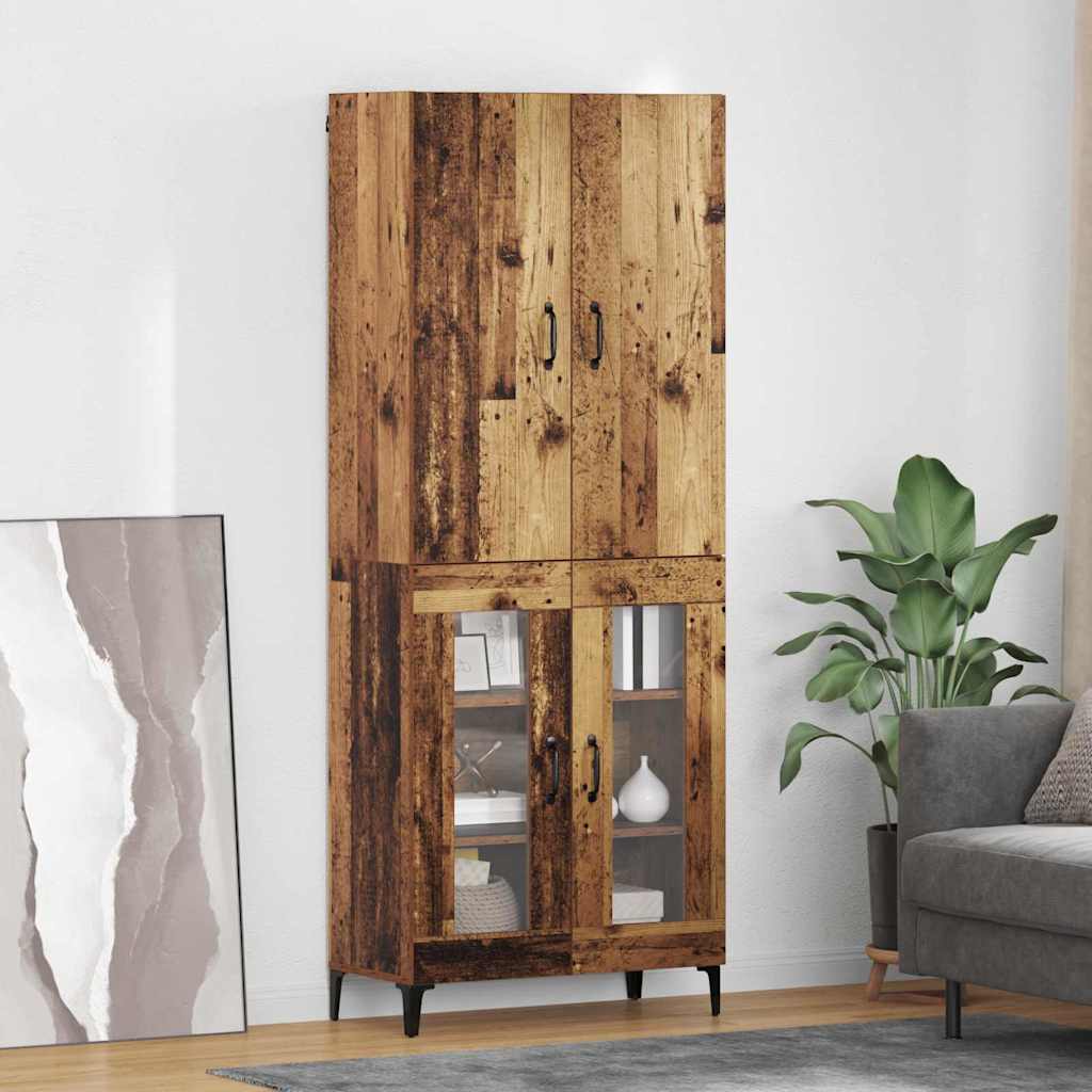 Highboard Altholz 69,5 x 34 x 180 cm Holzwerkstoff