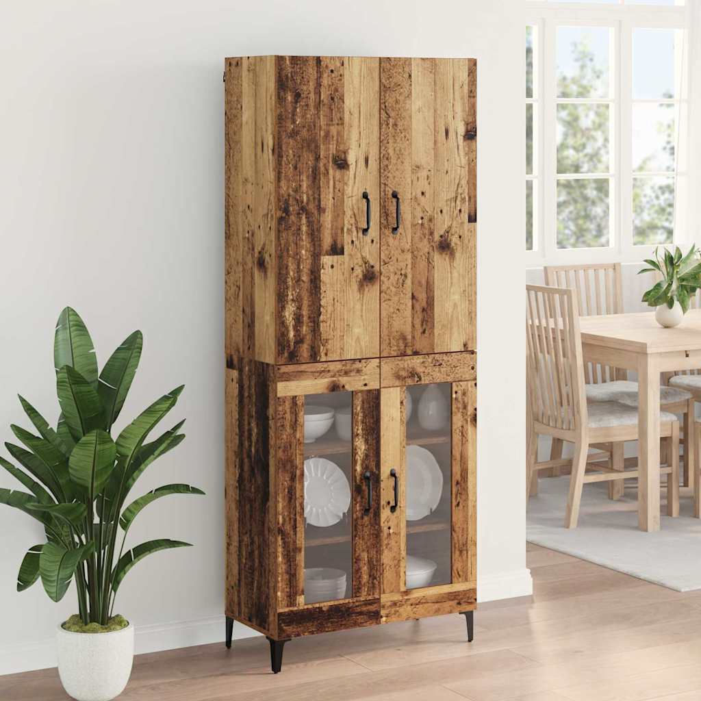 Highboard Altholz 69,5 x 34 x 180 cm Holzwerkstoff