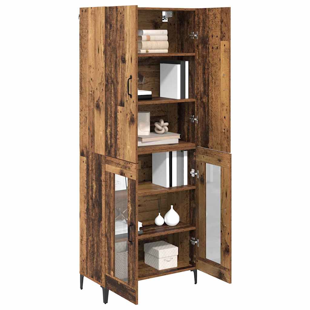 Highboard Altholz 69,5 x 34 x 180 cm Holzwerkstoff