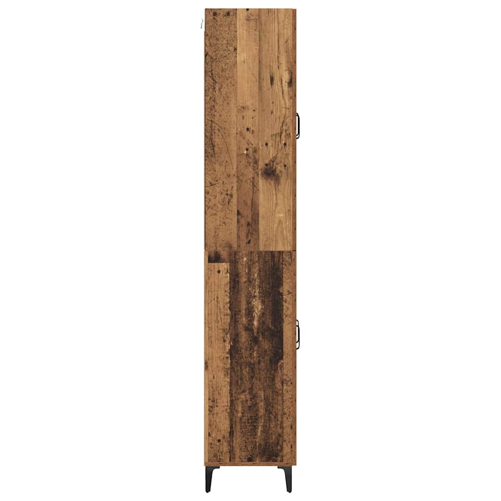 Highboard Altholz 69,5 x 34 x 180 cm Holzwerkstoff