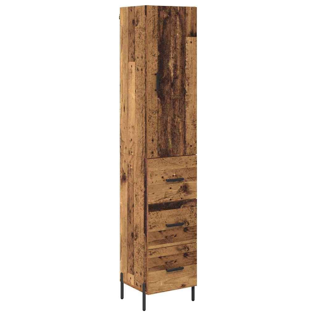 Highboard Altholz 34,5 x 34 x 180 cm Holzwerkstoff