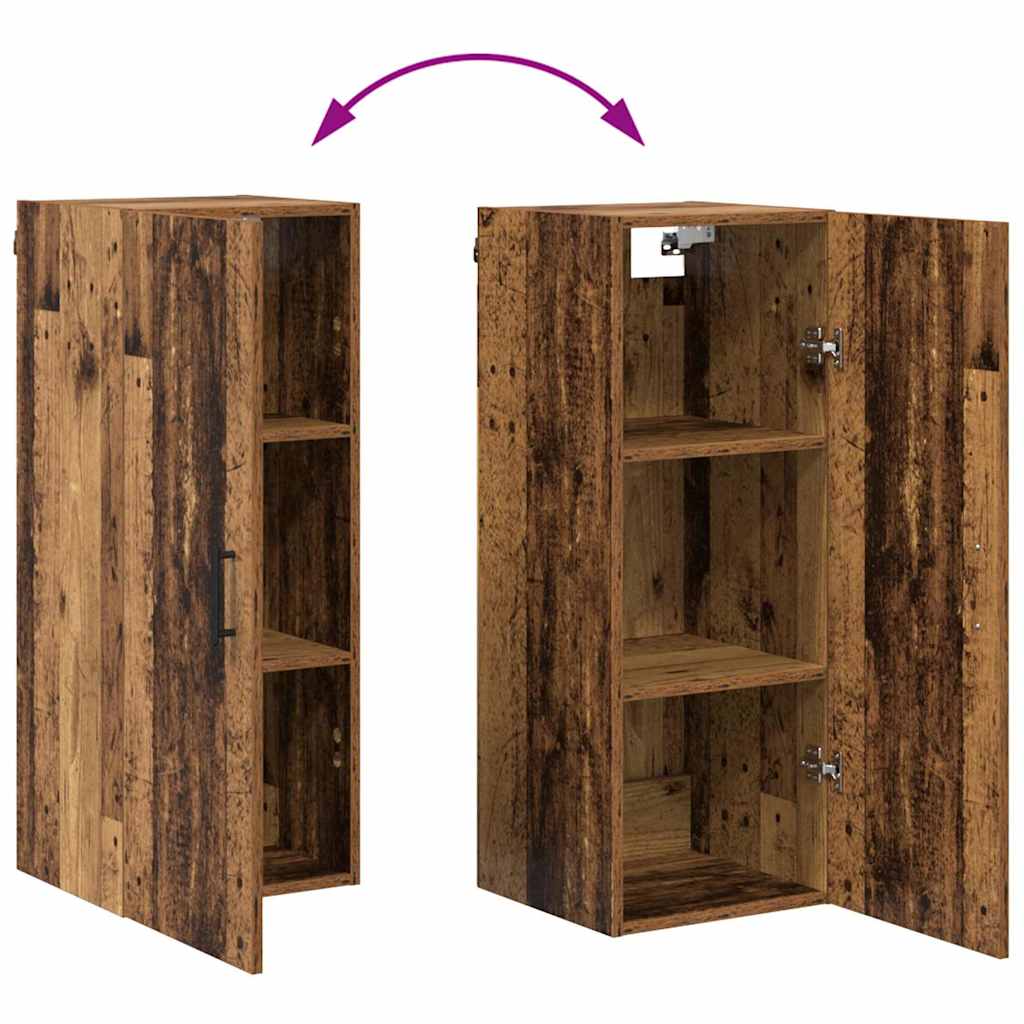 Highboard Altholz 34,5 x 34 x 180 cm Holzwerkstoff