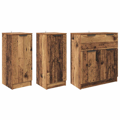Sideboard 3 stk. Altholz 120 x 30 x 70 cm Holzwerkstoff