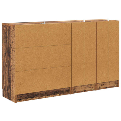 Sideboard 3 stk. Altholz 120 x 30 x 70 cm Holzwerkstoff