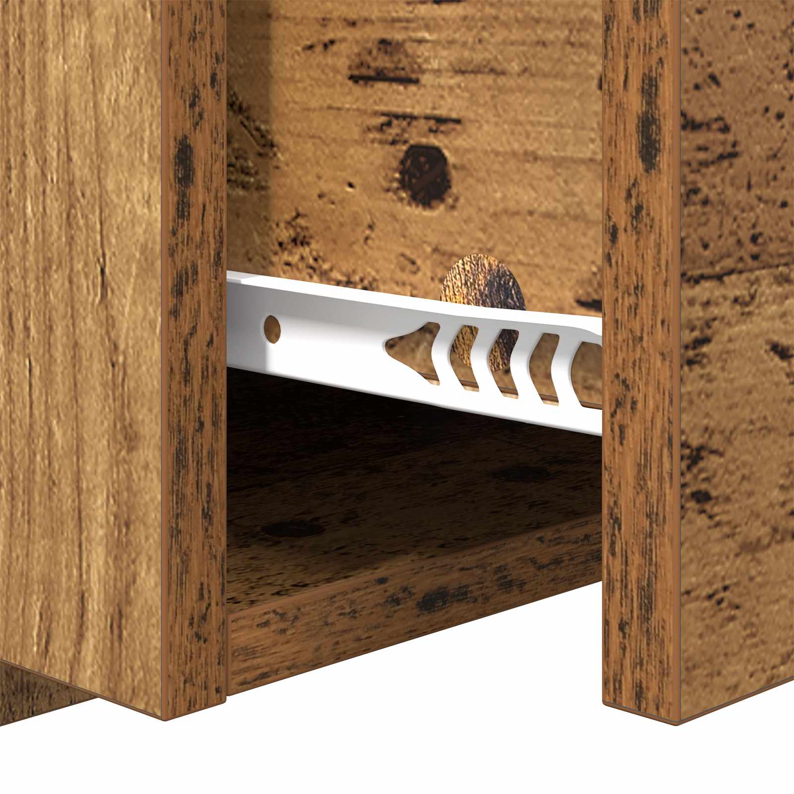 Kopfteil mit Schrank 3 stk. Altholz Holzwerkstoff