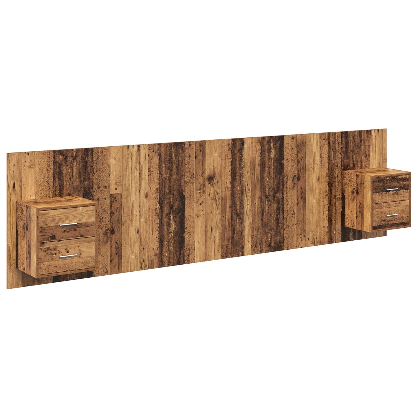 Kopfteil mit Schrank 3 stk. Altholz Holzwerkstoff