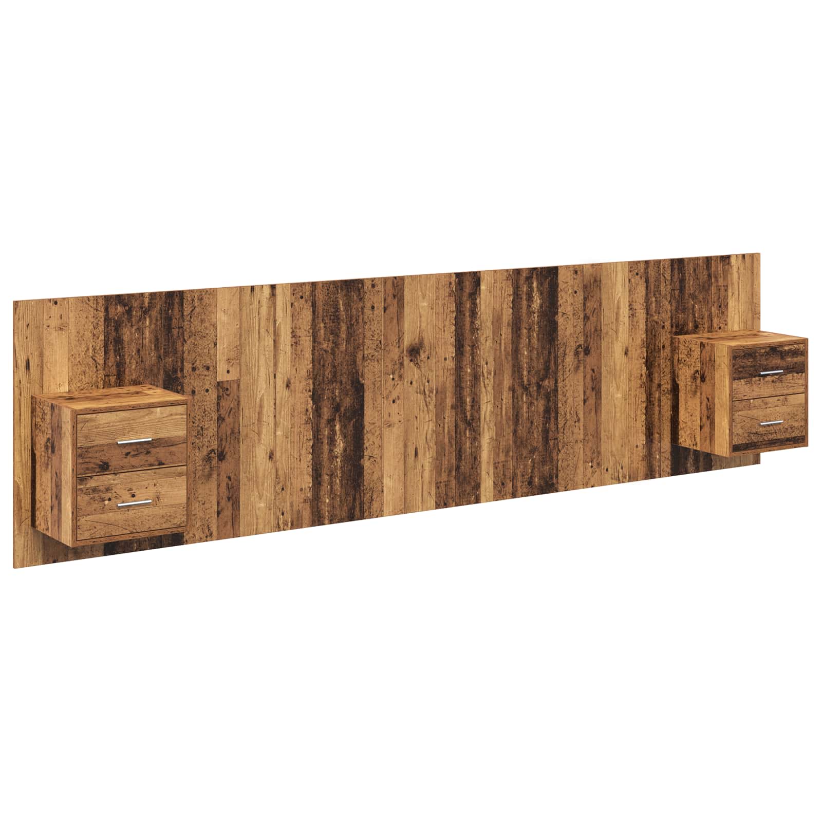 Kopfteil mit Schrank 3 stk. Altholz Holzwerkstoff