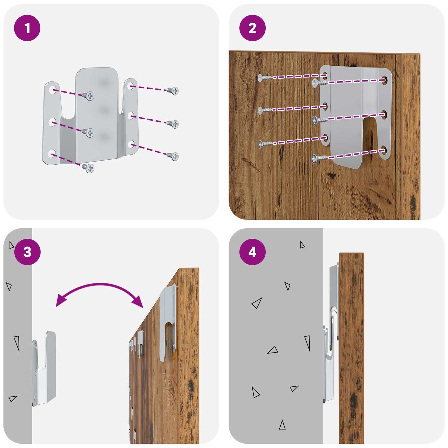 Kopfteil mit Schrank 3 stk. Altholz Holzwerkstoff
