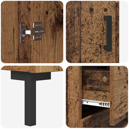 Highboard Altholz 69,5 x 34 x 180 cm Holzwerkstoff