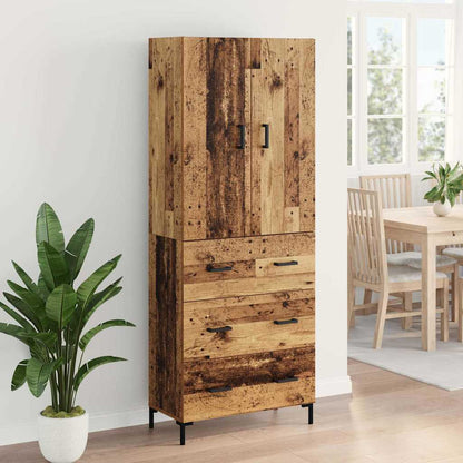 Highboard Altholz 69,5 x 34 x 180 cm Holzwerkstoff