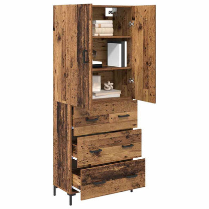 Highboard Altholz 69,5 x 34 x 180 cm Holzwerkstoff