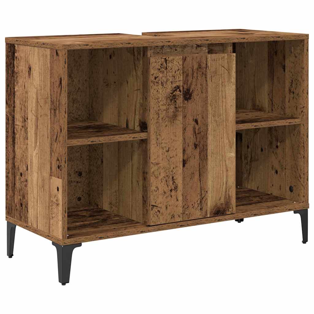 Badezimmermöbel Set mit Regal 3 pcs Altholz Holzwerkstoff