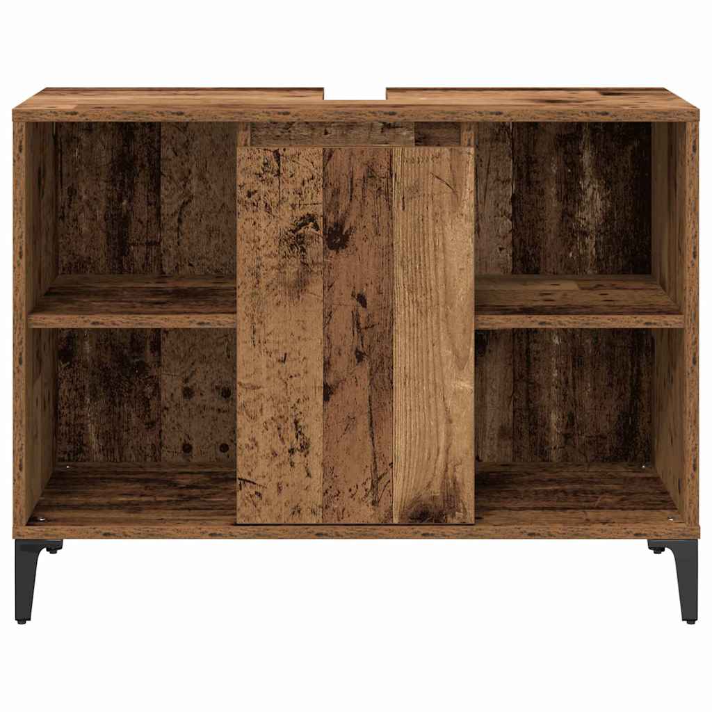 Badezimmermöbel Set mit Regal 3 pcs Altholz Holzwerkstoff