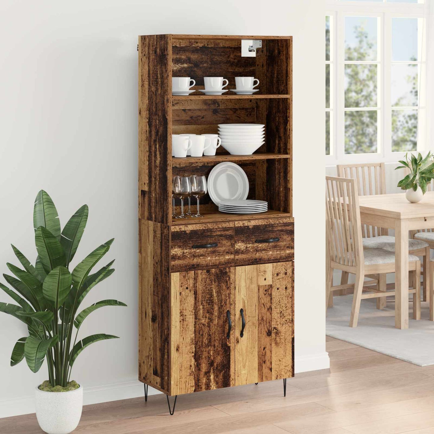 Highboard 2 stk. Altholz 69,5 x 34 x 180 cm