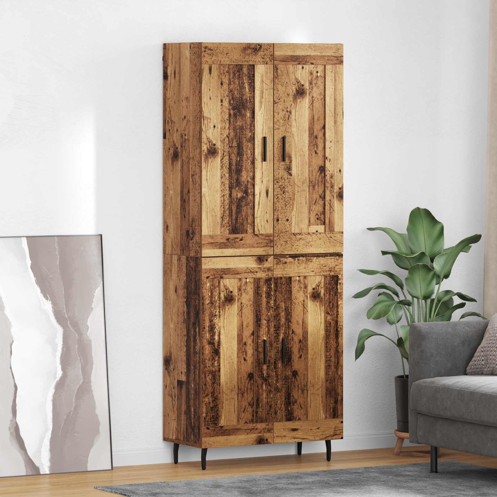 Highboard 2 stk. Altholz 69,5 x 34 x 180 cm Holzwerkstoff