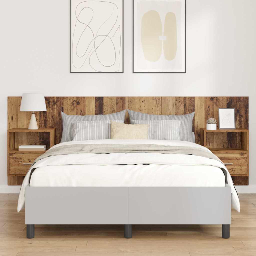 Kopfteil mit Schrank 3 stk. Altholz Holzwerkstoff