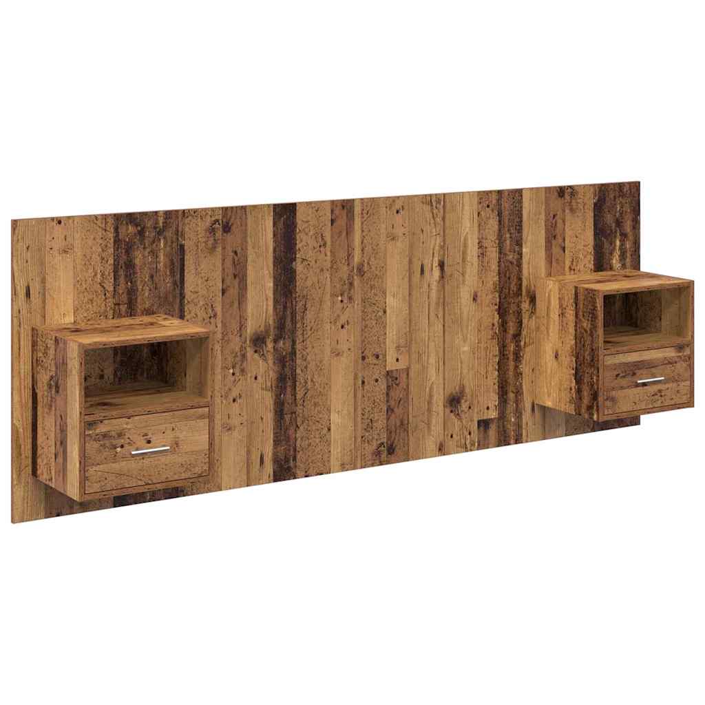 Kopfteil mit Schrank 3 stk. Altholz Holzwerkstoff
