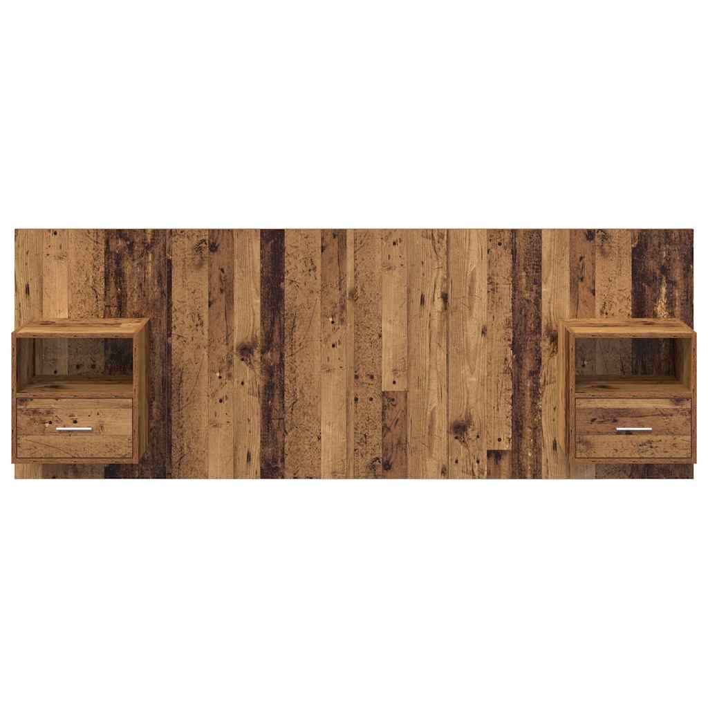 Kopfteil mit Schrank 3 stk. Altholz Holzwerkstoff
