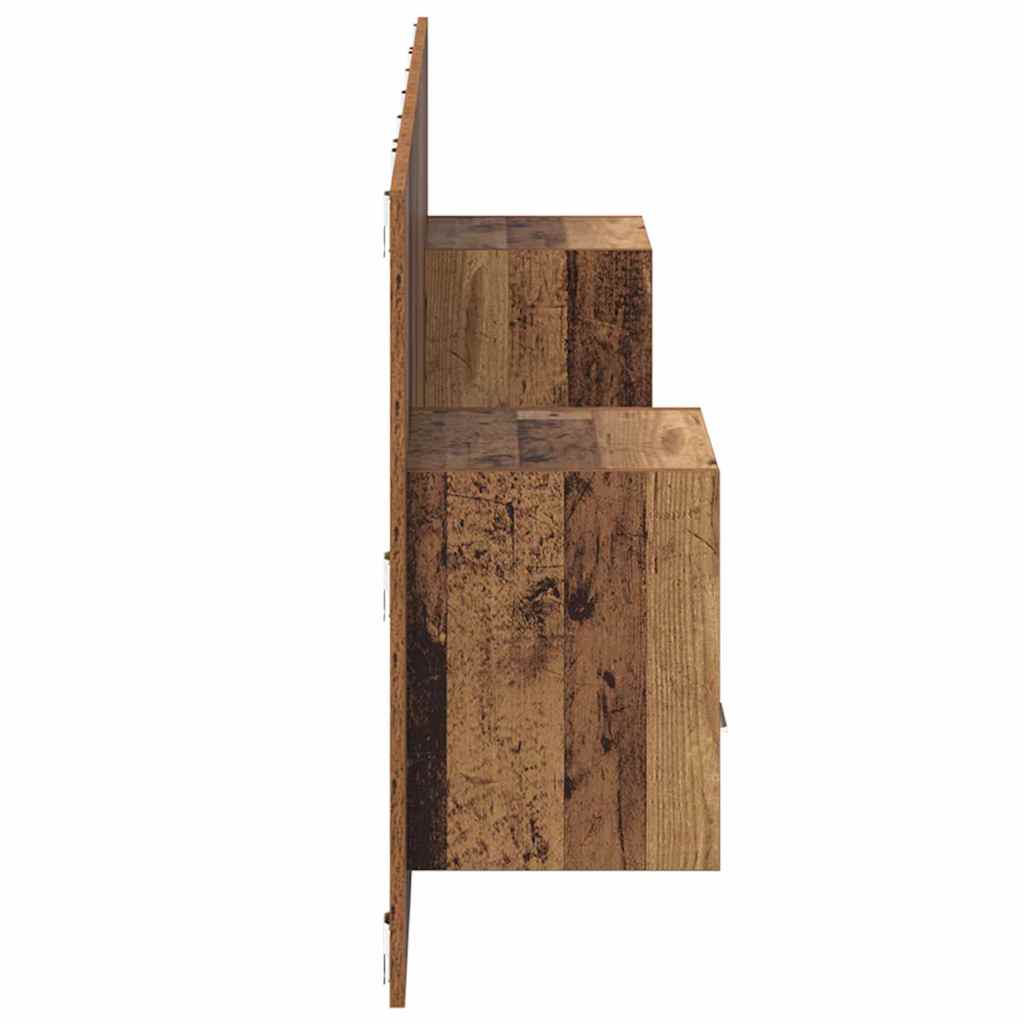 Kopfteil mit Schrank 3 stk. Altholz Holzwerkstoff