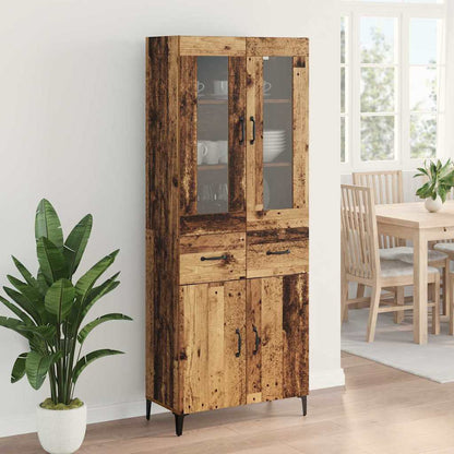 Highboard Altholz 69,5 x 34 x 180 cm Holzwerkstoff
