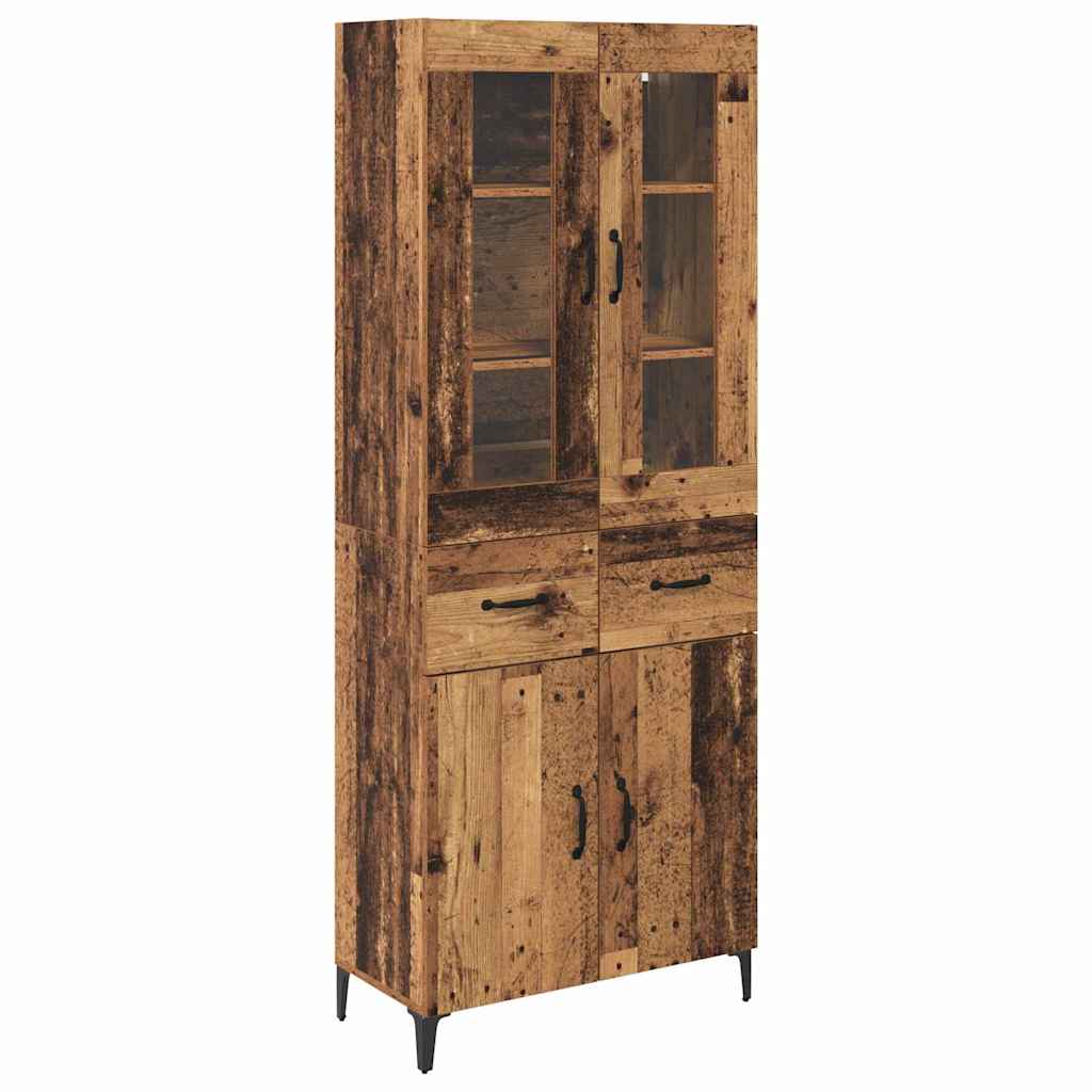 Highboard Altholz 69,5 x 34 x 180 cm Holzwerkstoff