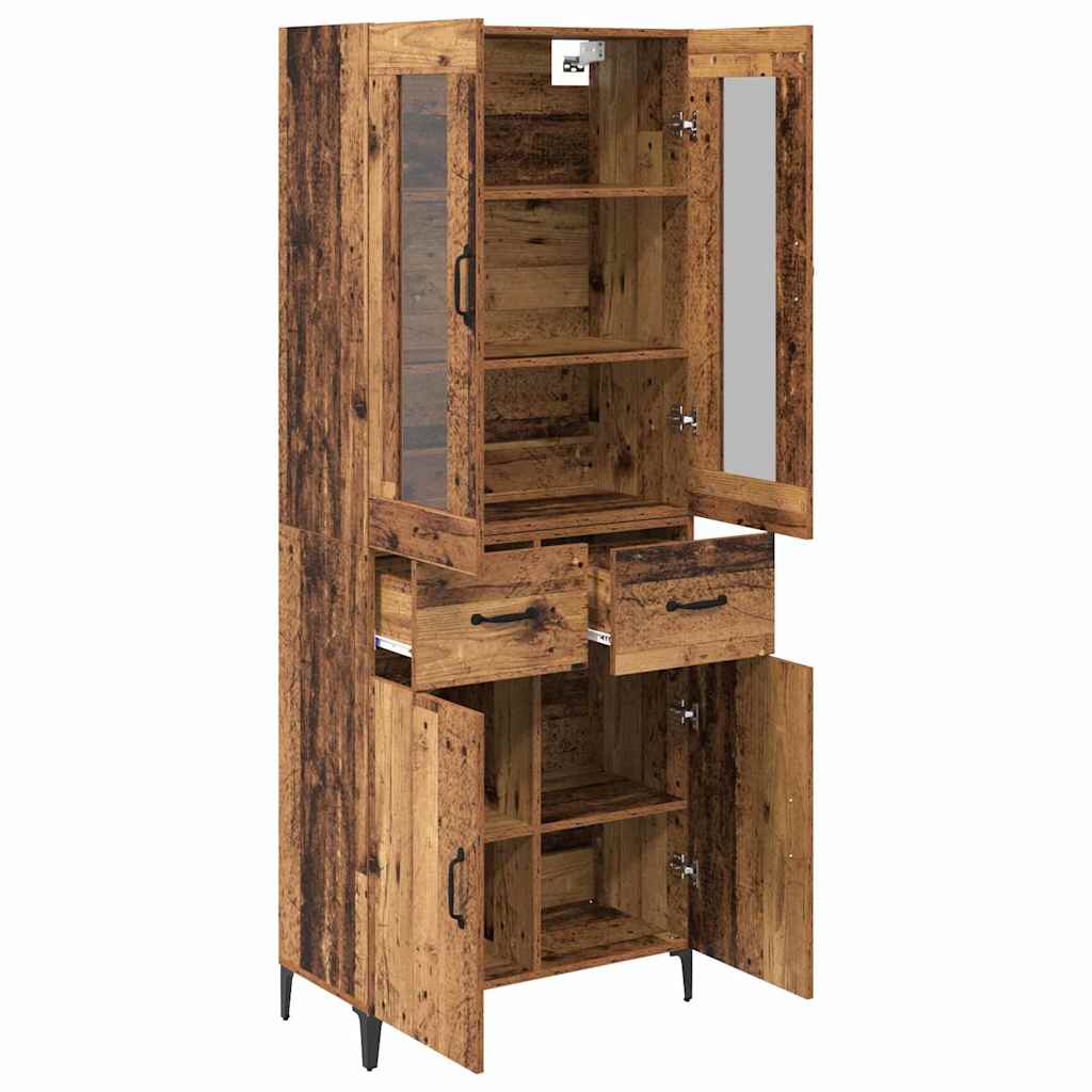 Highboard Altholz 69,5 x 34 x 180 cm Holzwerkstoff