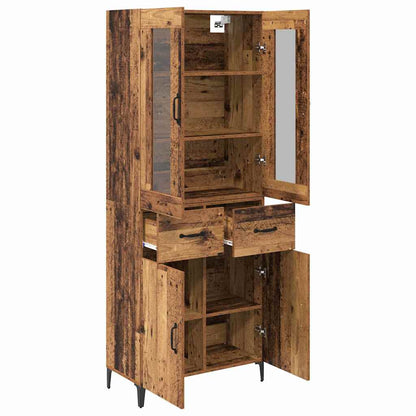 Highboard Altholz 69,5 x 34 x 180 cm Holzwerkstoff