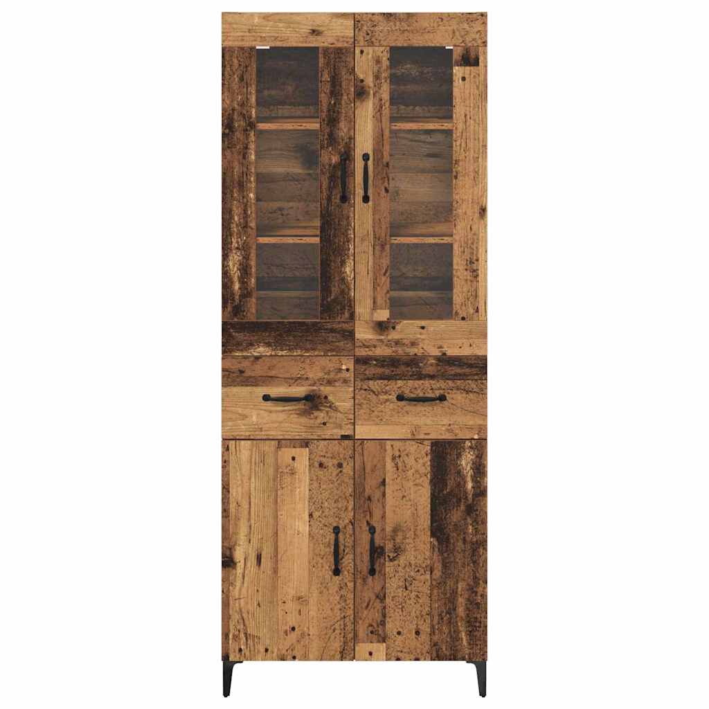 Highboard Altholz 69,5 x 34 x 180 cm Holzwerkstoff