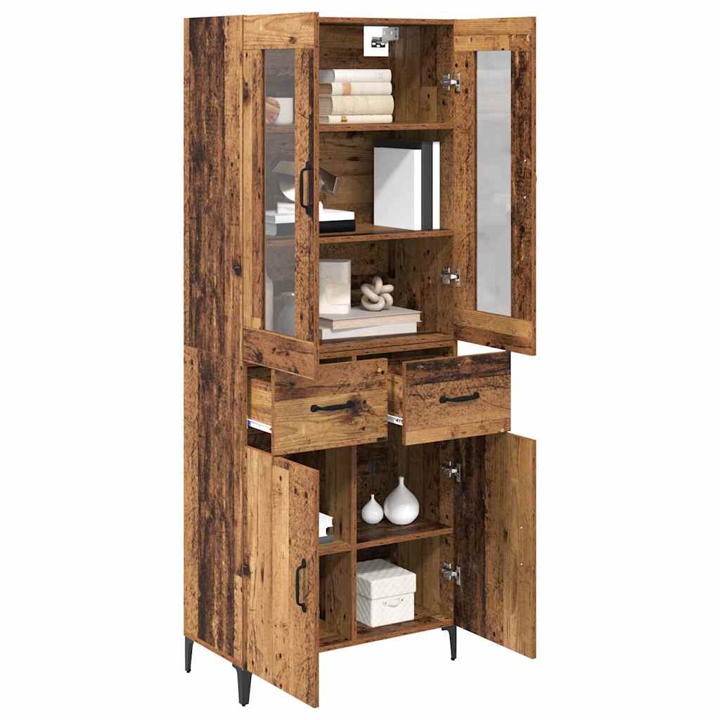 Highboard Altholz 69,5 x 34 x 180 cm Holzwerkstoff