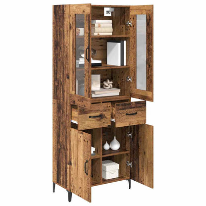 Highboard Altholz 69,5 x 34 x 180 cm Holzwerkstoff