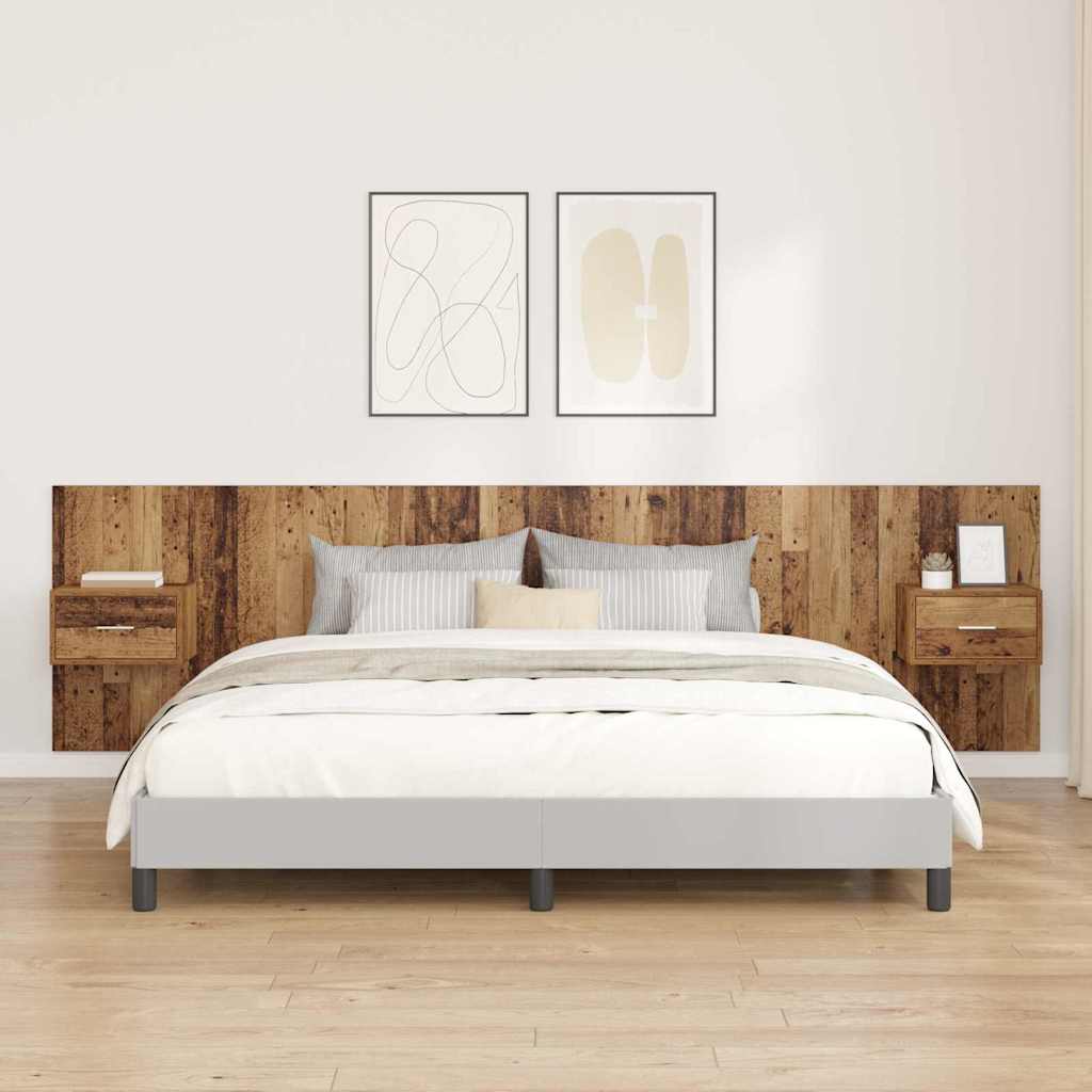 Kopfteil mit Schrank 3 stk. Altholz Holzwerkstoff