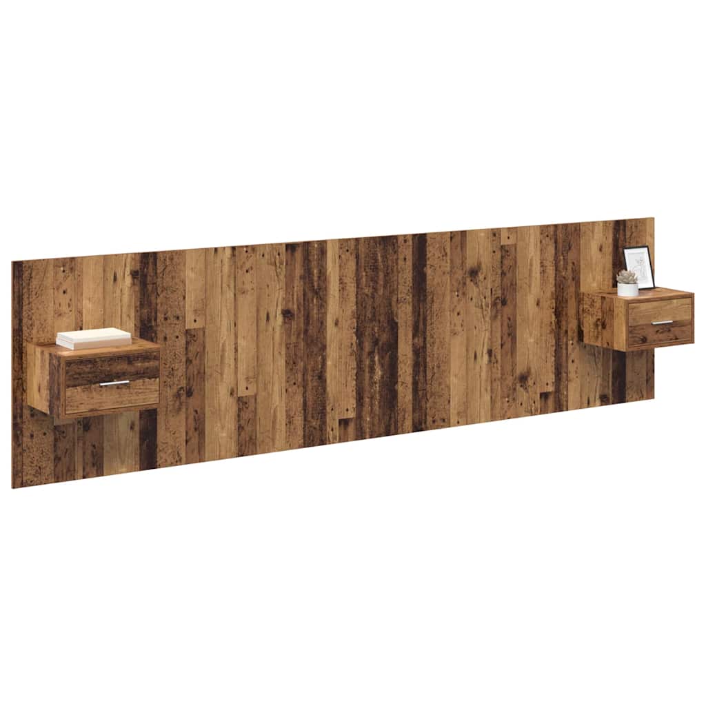 Kopfteil mit Schrank 3 stk. Altholz Holzwerkstoff