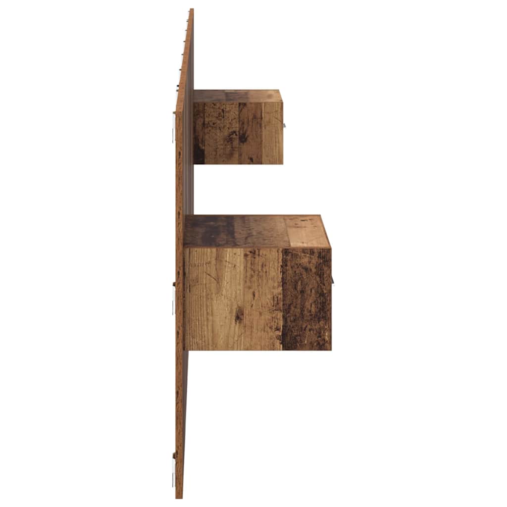 Kopfteil mit Schrank 3 stk. Altholz Holzwerkstoff