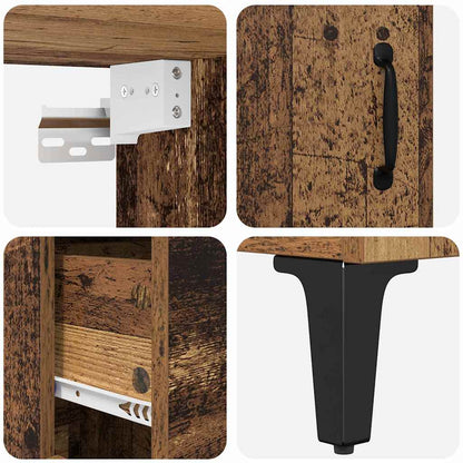 Highboard Altholz 69,5 x 34 x 180 cm Holzwerkstoff