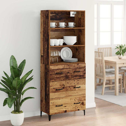 Highboard Altholz 69,5 x 34 x 180 cm Holzwerkstoff