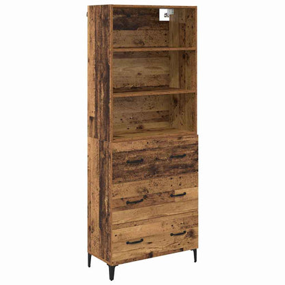 Highboard Altholz 69,5 x 34 x 180 cm Holzwerkstoff