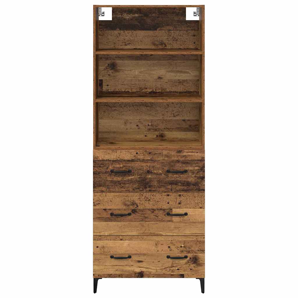 Highboard Altholz 69,5 x 34 x 180 cm Holzwerkstoff