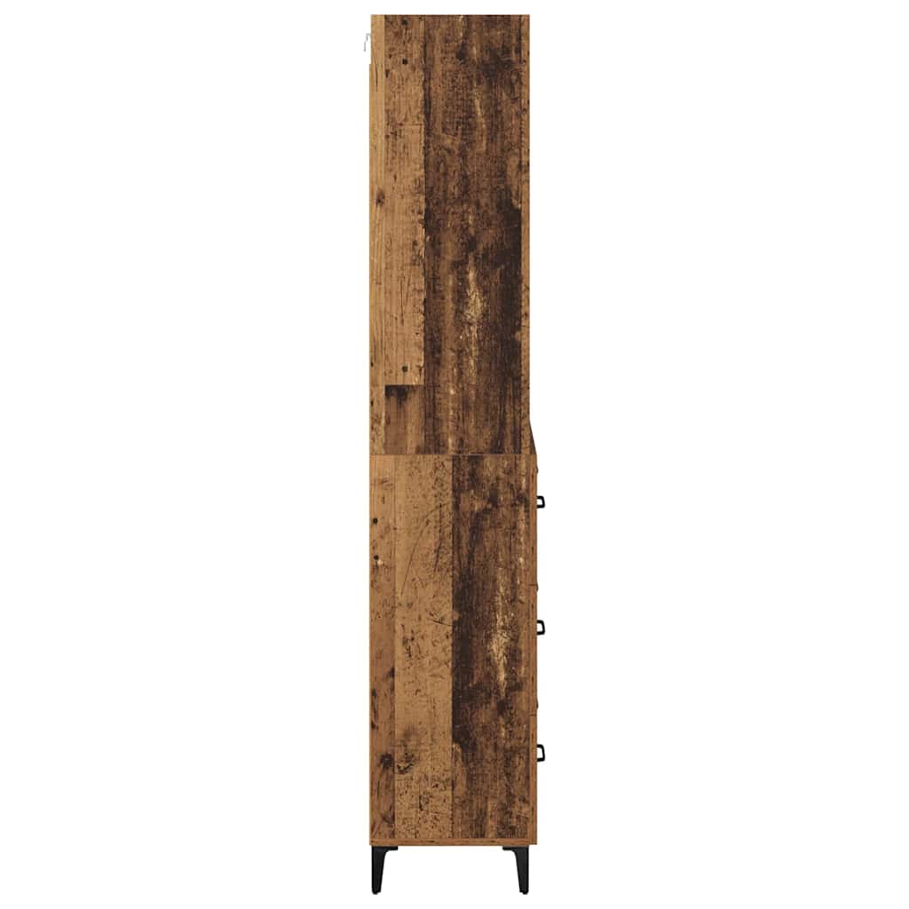 Highboard Altholz 69,5 x 34 x 180 cm Holzwerkstoff