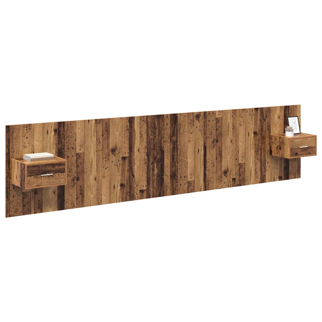 Kopfteil mit Schrank 3 stk. Altholz Holzwerkstoff