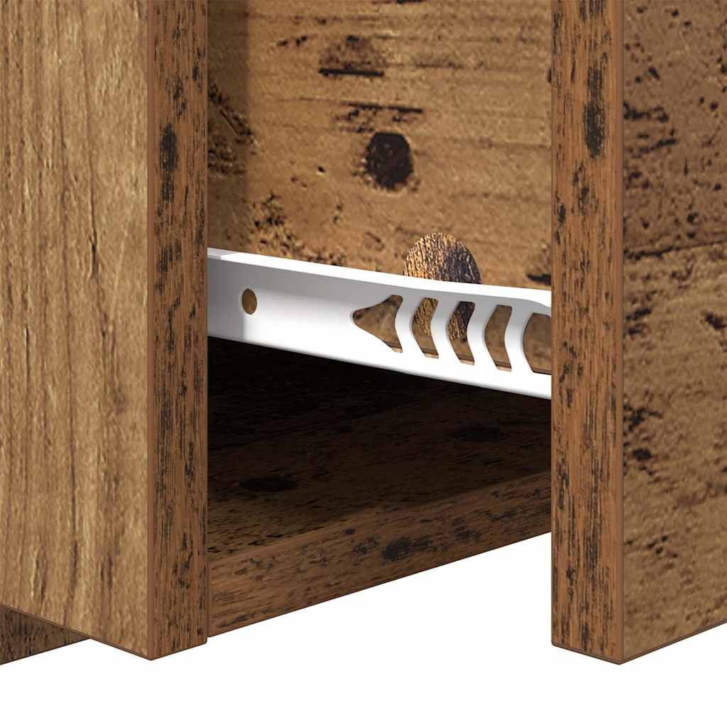 Kopfteil mit Schrank 3 stk. Altholz Holzwerkstoff