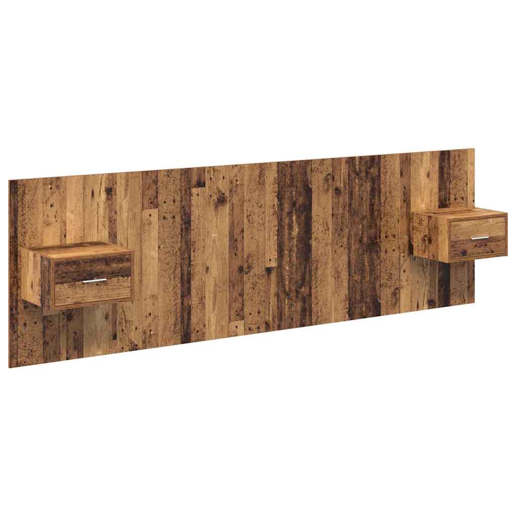 Kopfteil mit Schrank 3 stk. Altholz Holzwerkstoff