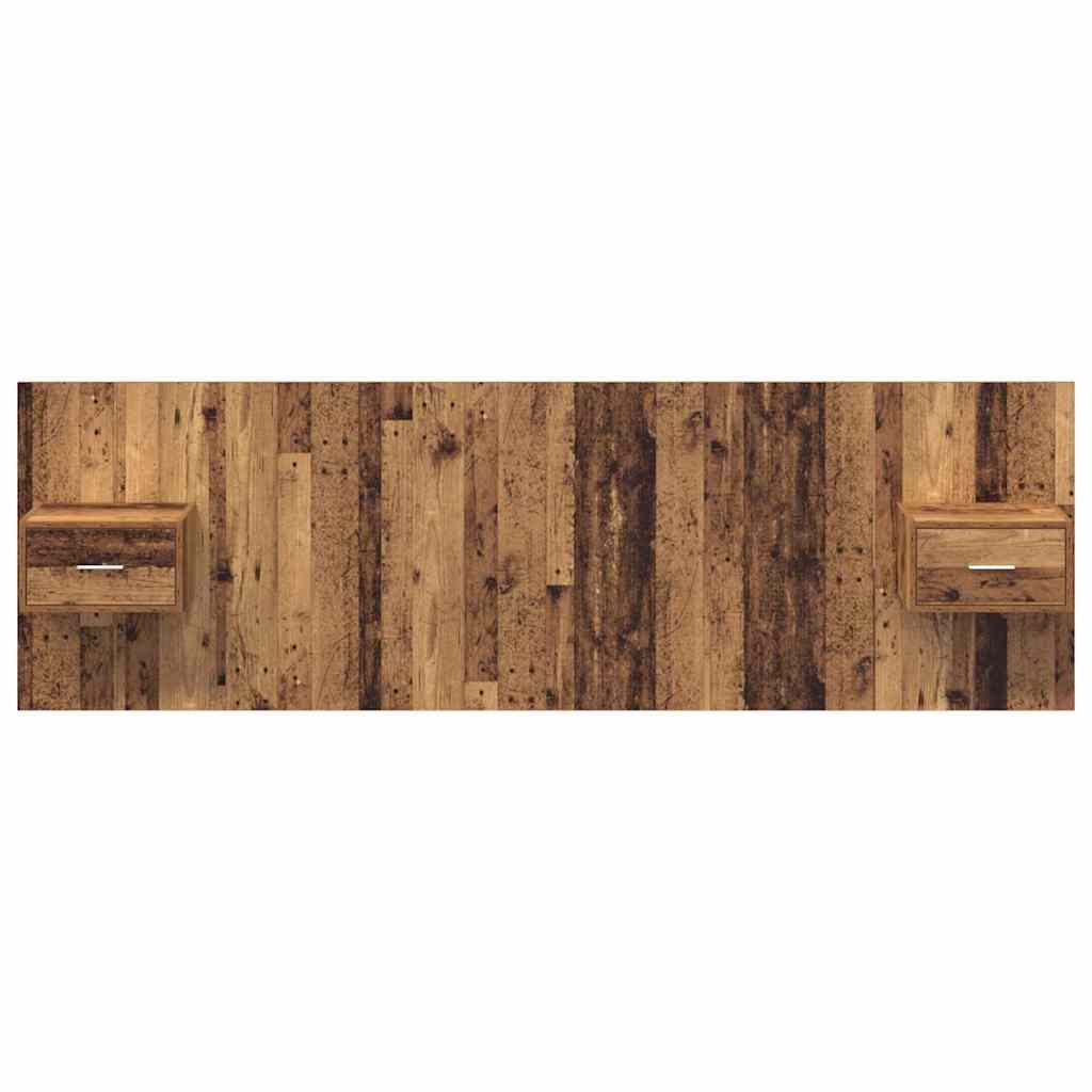 Kopfteil mit Schrank 3 stk. Altholz Holzwerkstoff