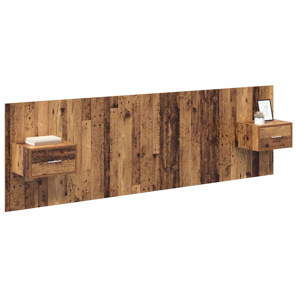 Kopfteil mit Schrank 3 stk. Altholz Holzwerkstoff