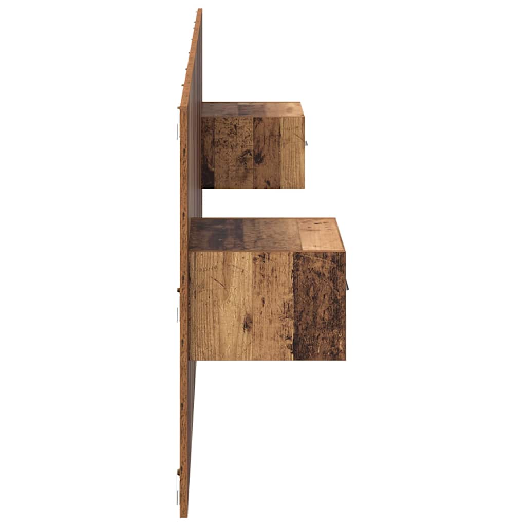 Kopfteil mit Schrank 3 stk. Altholz Holzwerkstoff